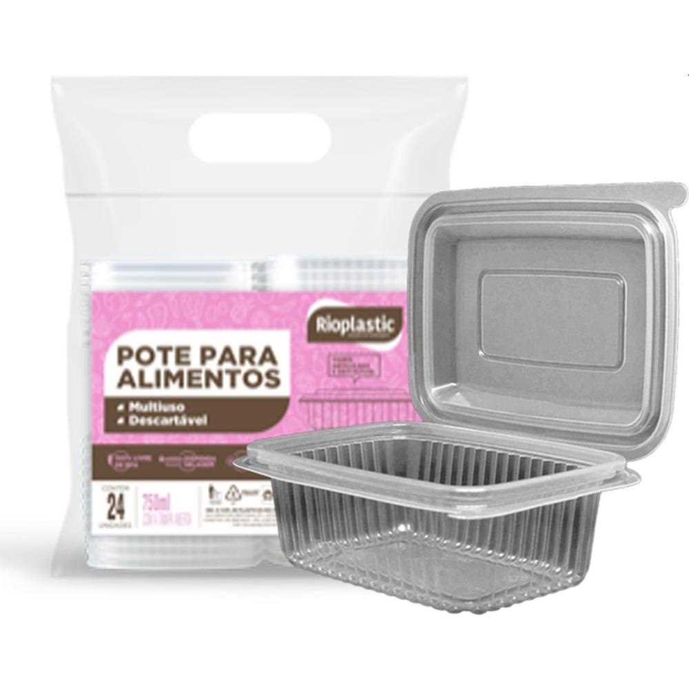 Imagem do produto Pote Retangular C/Tampa 750ml 6X24 Rioplastic