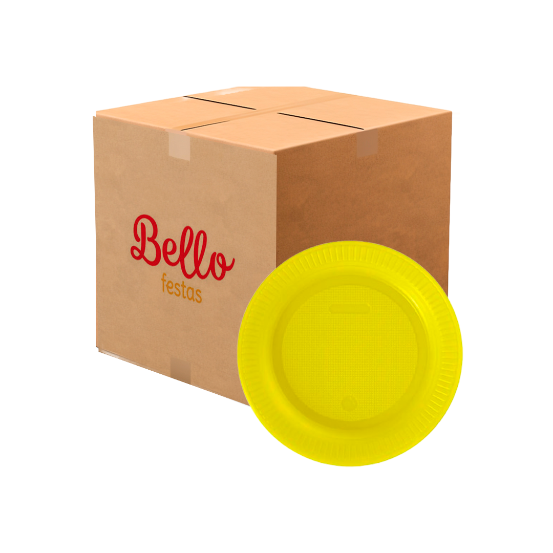 Imagem do produto Prato Plástico Pr 15 50x10 Bello Festa - Amarelo