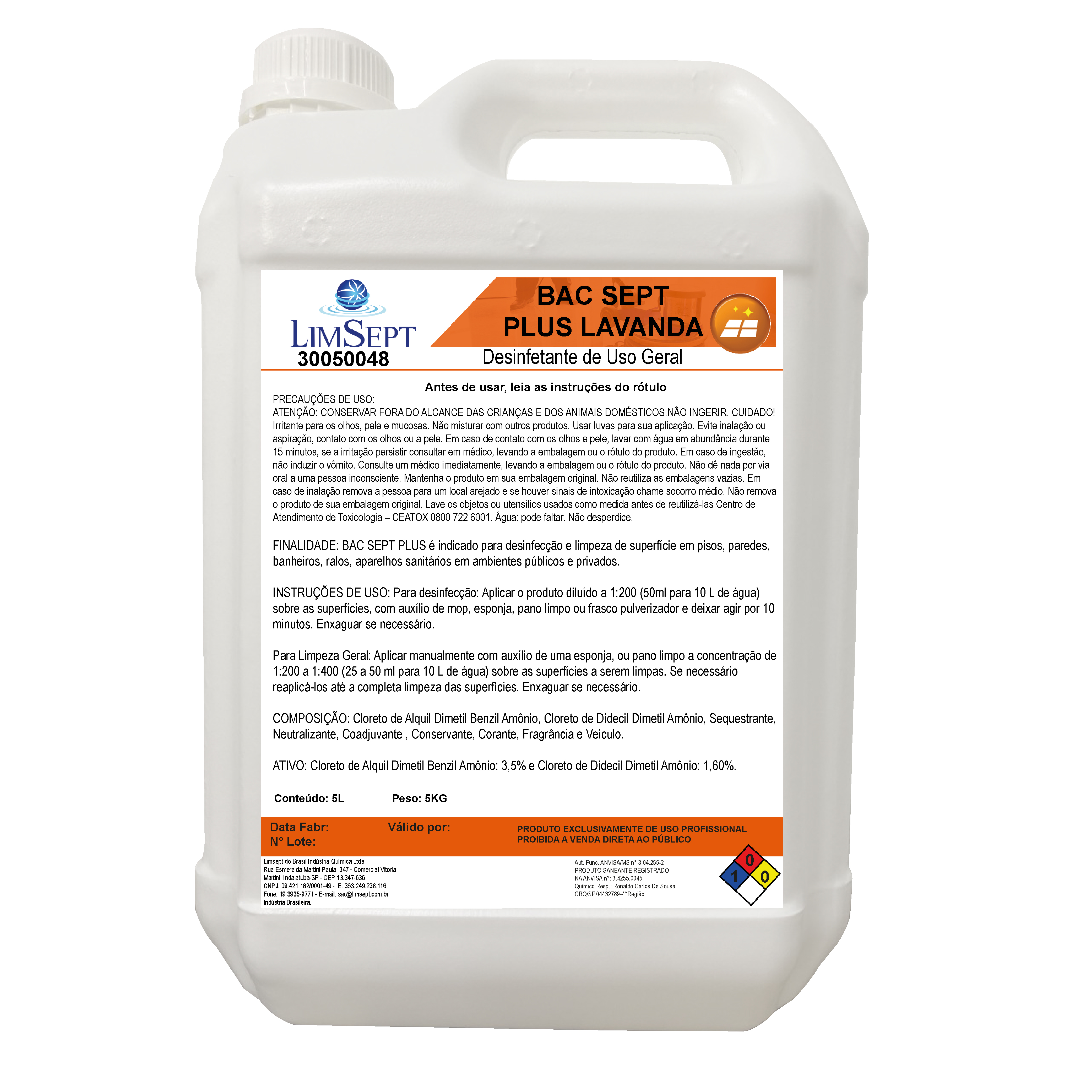 Imagem do produto Desinfetante Bac Sept Plus Limsept - Lavanda