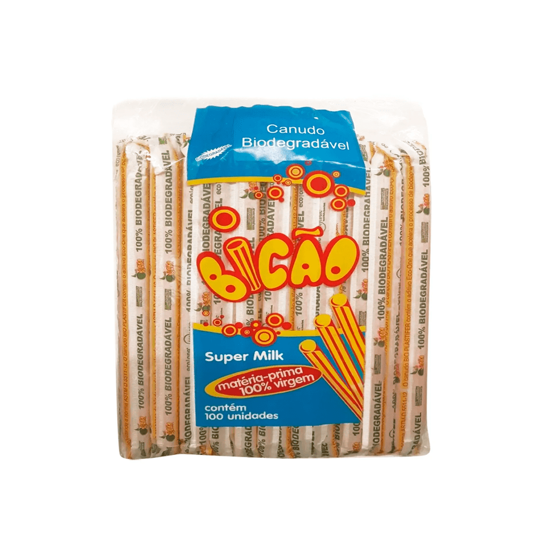 Imagem do produto Canudo Supermilk 20,5X8,5mm C/100 Bicao - Vermelho