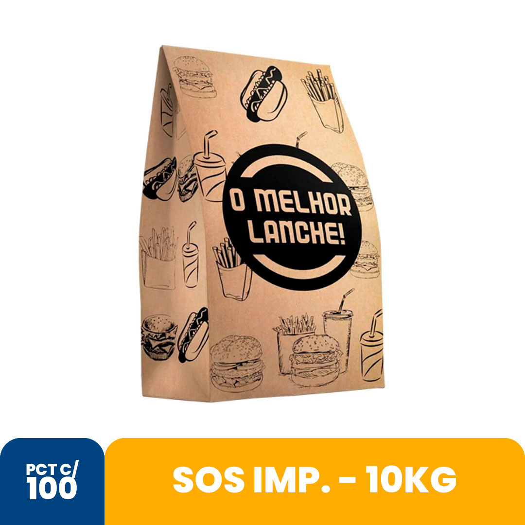 Imagem do produto Saco Sos Imp10kg Com 100 Lanche 20x36x12