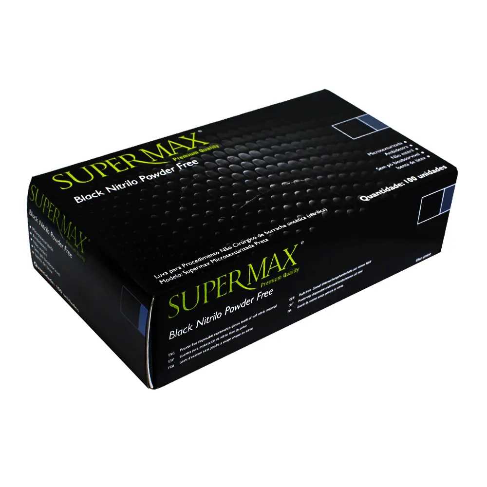 Imagem do produto Luva Nitrilica Eg Supermax 10x100 - Preto