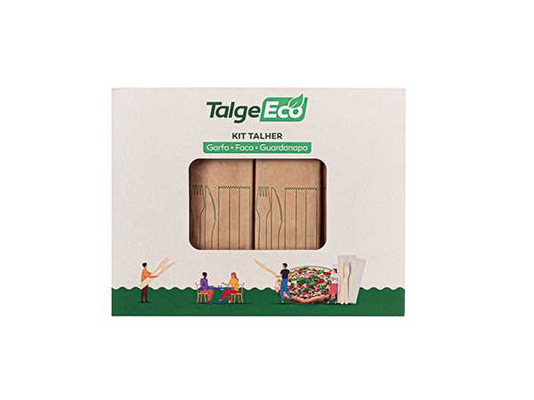 Imagem do produto Kit Talher Guardanapo Madeira Cx/10 C/100 Talg