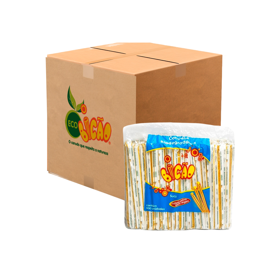 Imagem do produto Canudo Biodegradável Milkshake Com 3000 Bicao