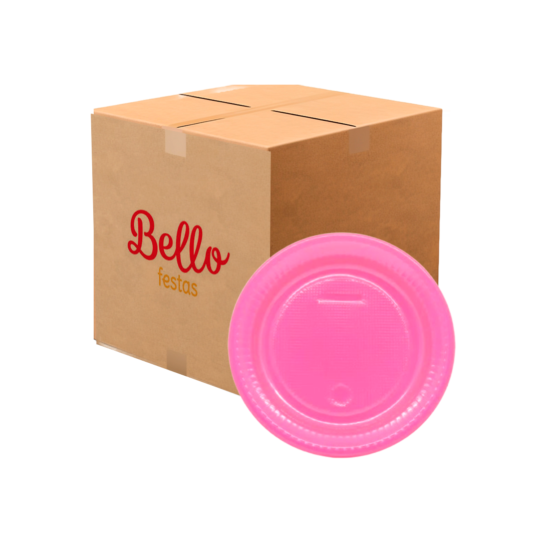 Imagem do produto Prato Plástico Pr 15 50x10 Bello Festa - Rosa Neon