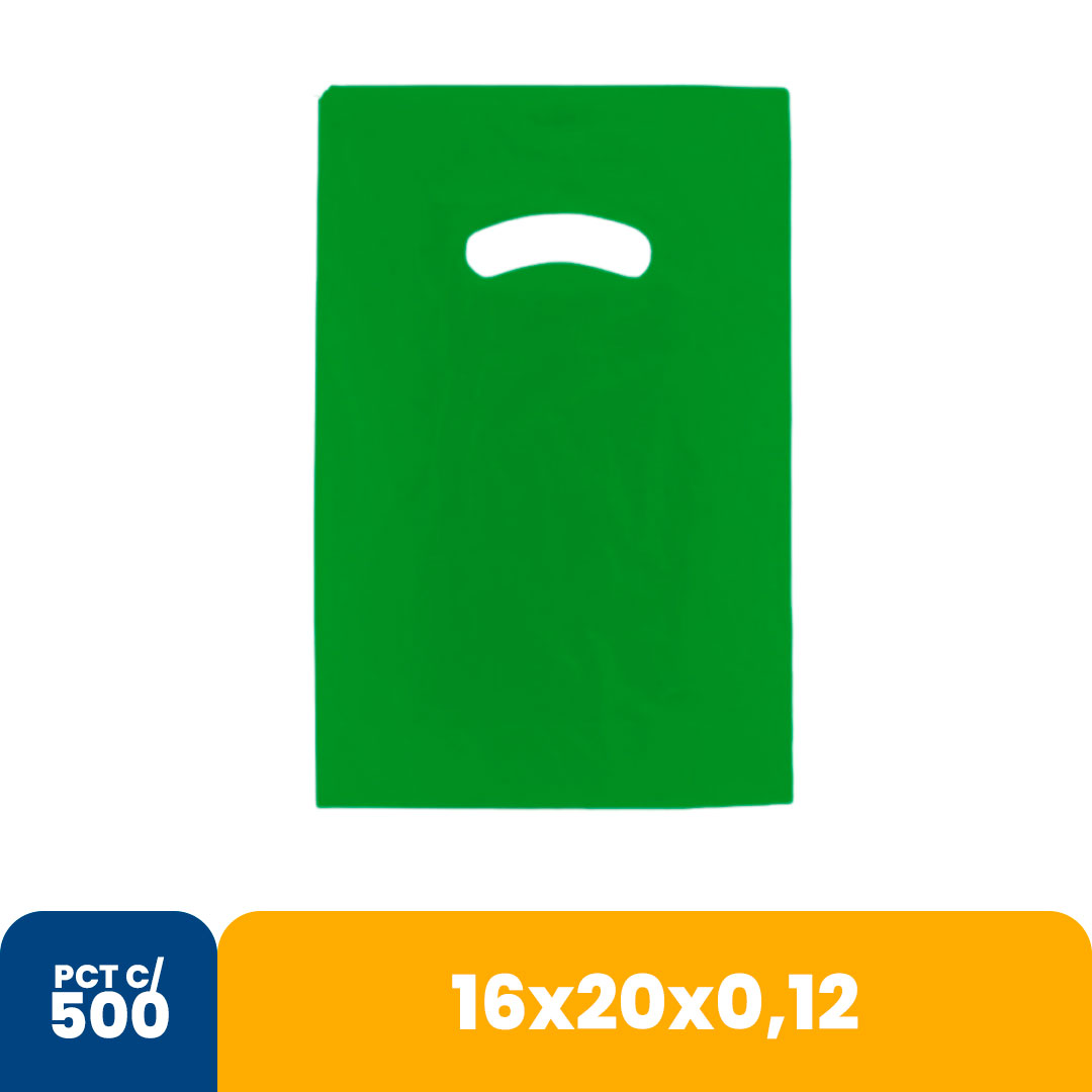 Imagem do produto Sacola Color 16 X20 X0,12 Alca Vazada C/500 - Verde