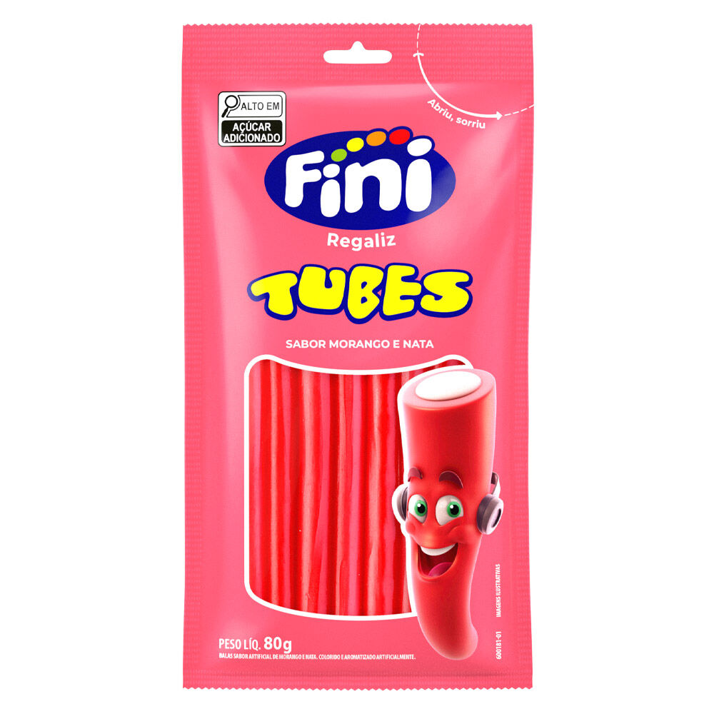 Imagem do produto Bala Tubes Fini 80g - Morango