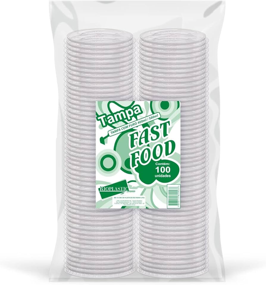 Imagem do produto Tampa Fast Food 400/500ml 10X100 - Sem Furo