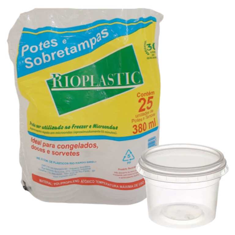 Imagem do produto Kit Pote/Sobre-Tampa 380ml 16X25Un Riopl