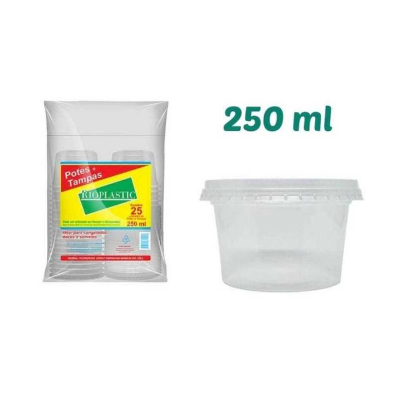 Imagem do produto Kit Pote/Tampa 250ml 20X25 Rioplast