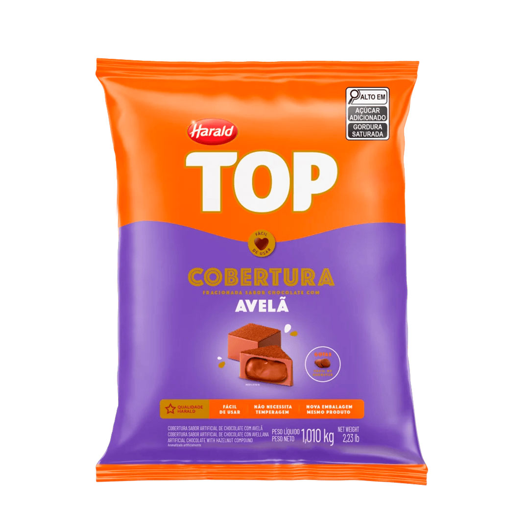 Imagem do produto Cobertura Gotas Harald Top 1,010Kg - Chocolate com Avelã