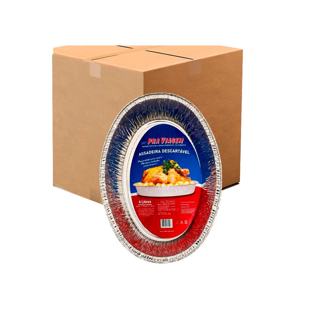 Imagem do produto Assadeira Pra Viagem Oval 4 L C/20 Un