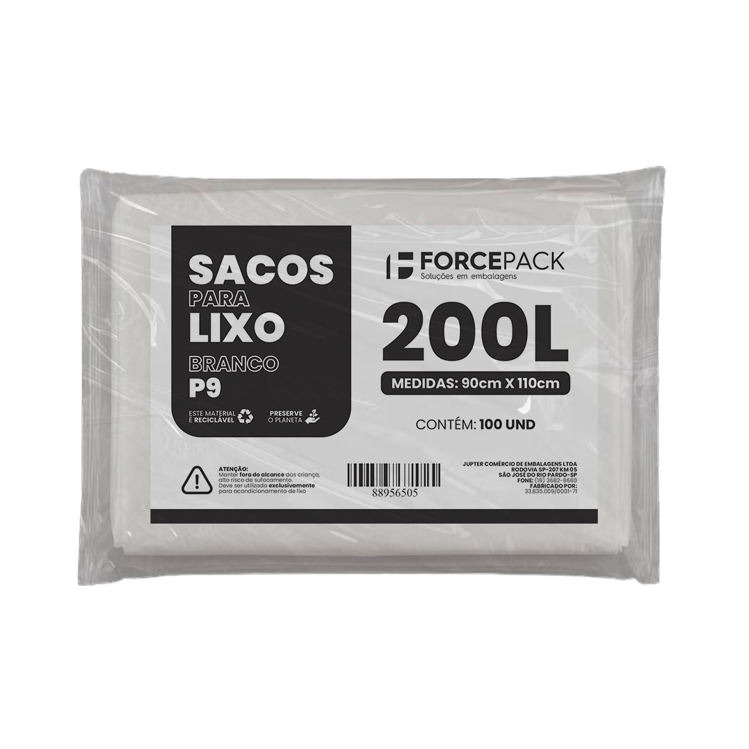 Imagem do produto Saco Lixo Leitoso 200l Com 100 P9 Forcepack
