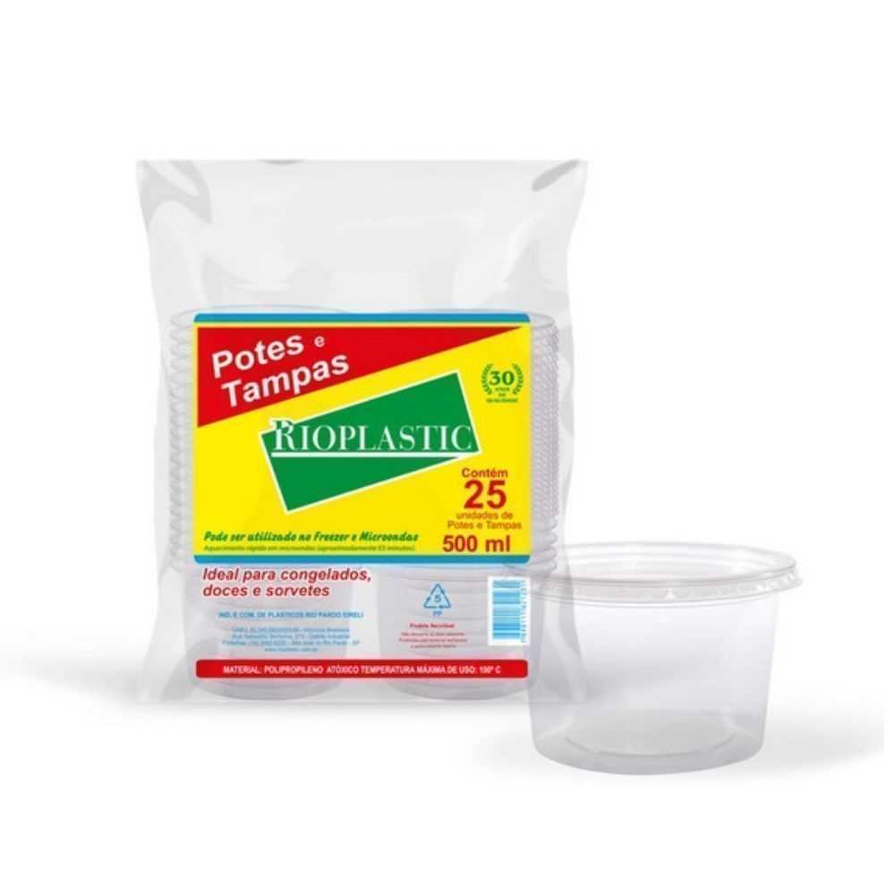 Imagem do produto Kit Pote/Tampa 500ml 12X25 Rioplast