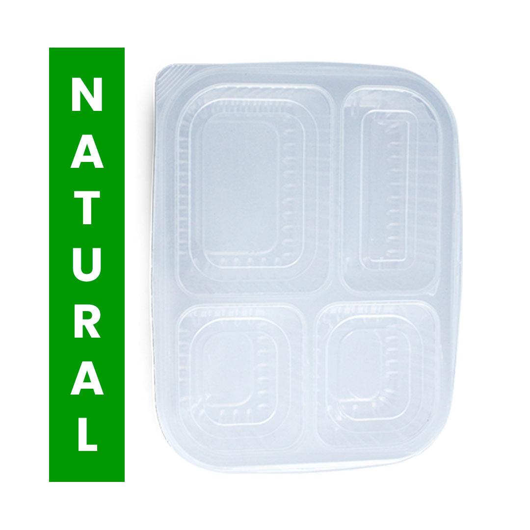 Imagem do produto Bandeja Rioplastic 1200ml Com 4 Div 15x12 - Natural