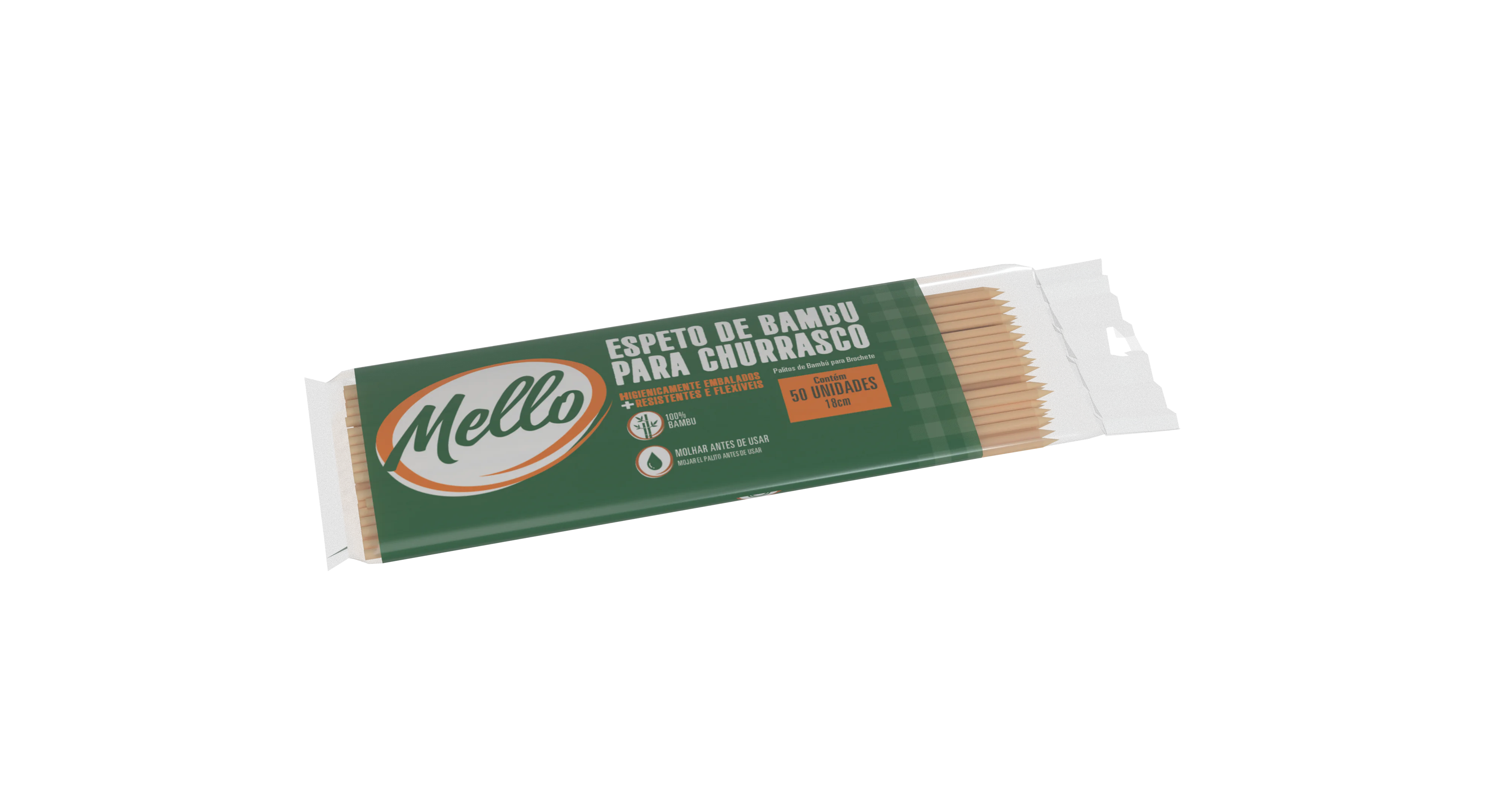 Imagem do produto Espeto Bambu 18cm Mello C/50 Un