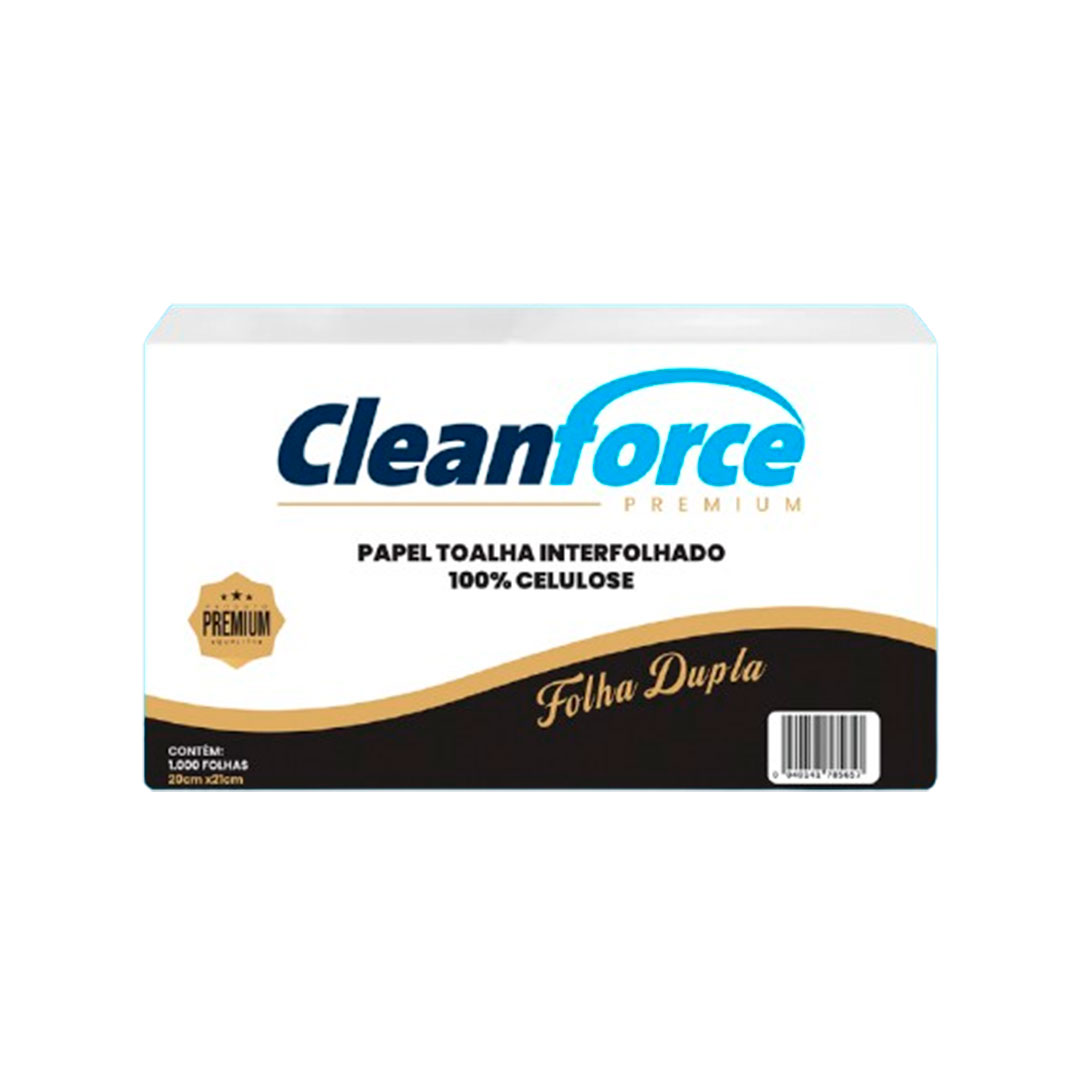 Imagem do produto Interfolha 100%Celulose Cleanforce C/1000 - Folha Dupla