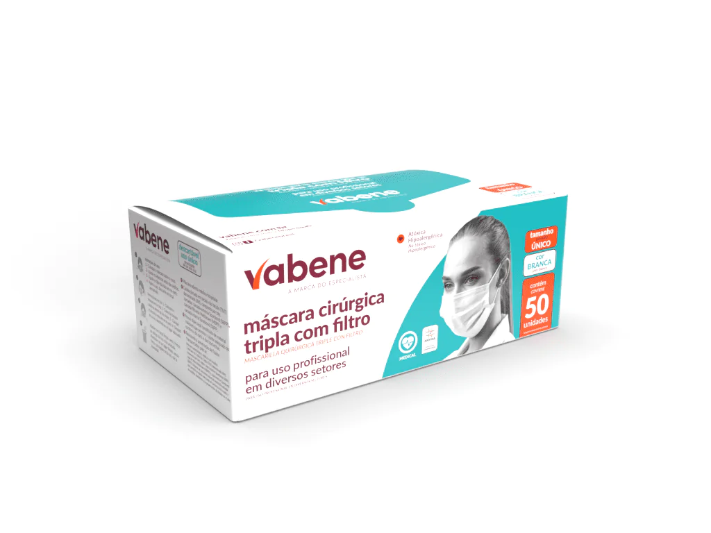 Imagem do produto Mascara Tnt Tripla Branca C/50 Vabene