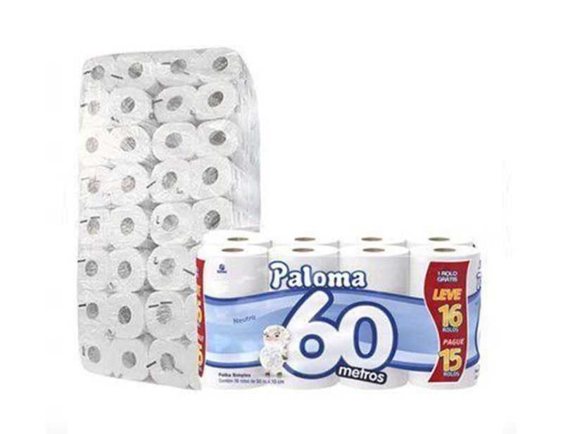 Imagem do produto Papel Higiênico Super Paloma 60mts 4x16