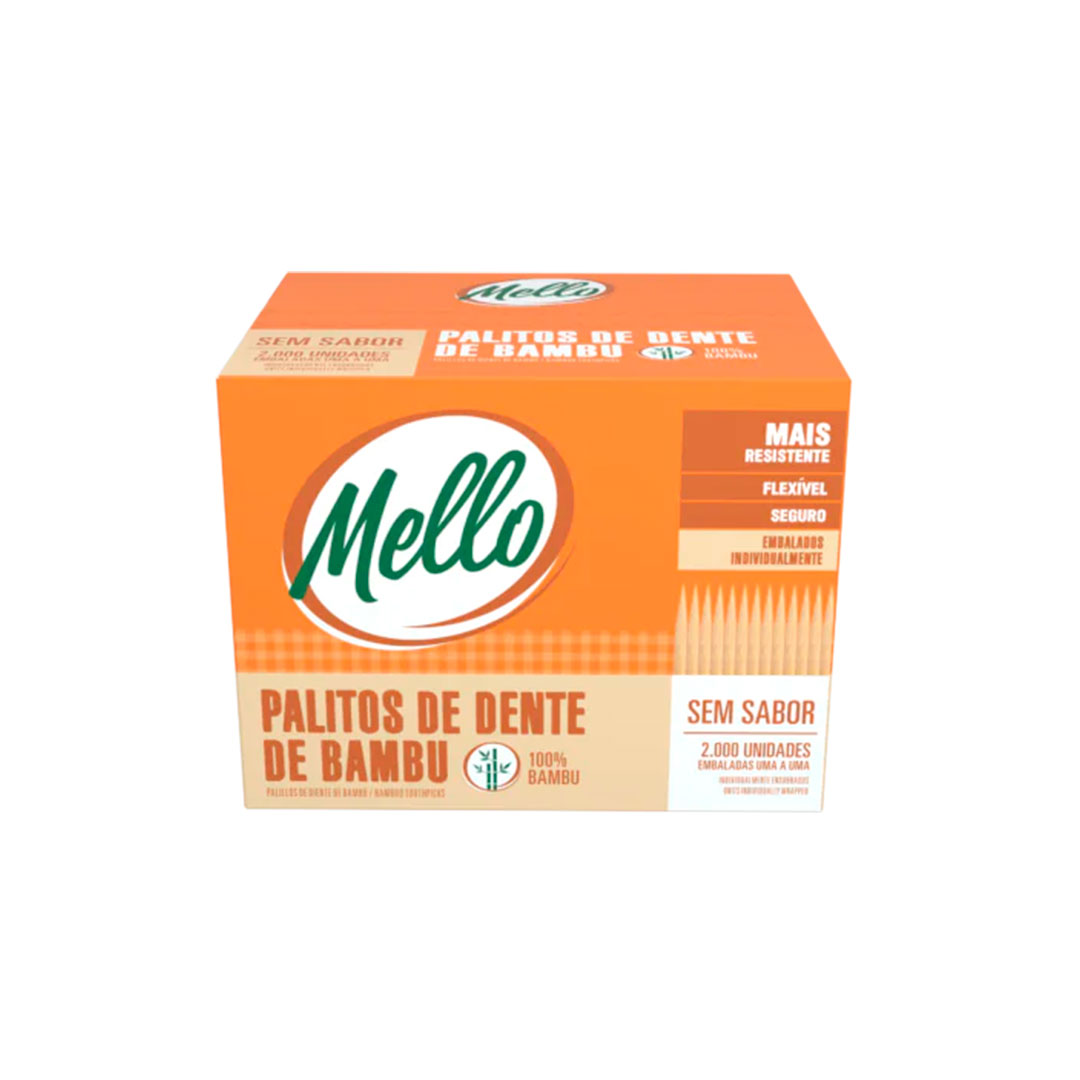 Imagem do produto Palito Dente Bambu Sachê 1A1 C/2000 Mello - Sem Sabor