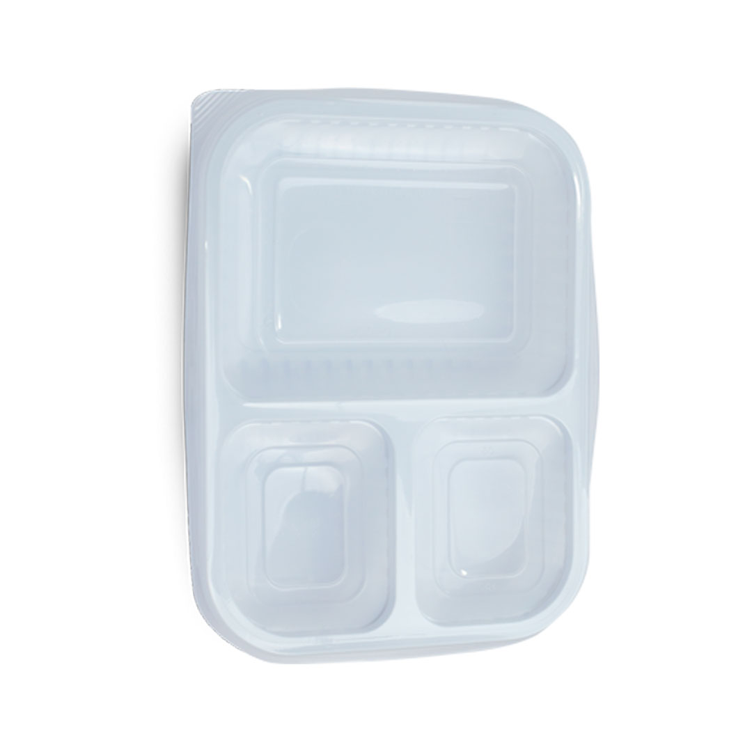 Imagem do produto Bandeja Rioplastic 900ml com 3 Divisórias 15x12 - Natural