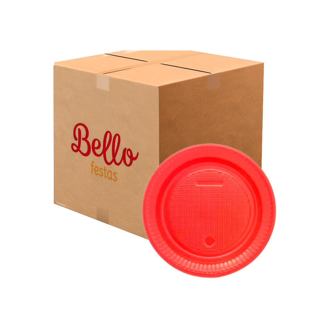 Imagem do produto Prato Plástico Pr 15 50x10 Bello Festa - Vermelho Perolado