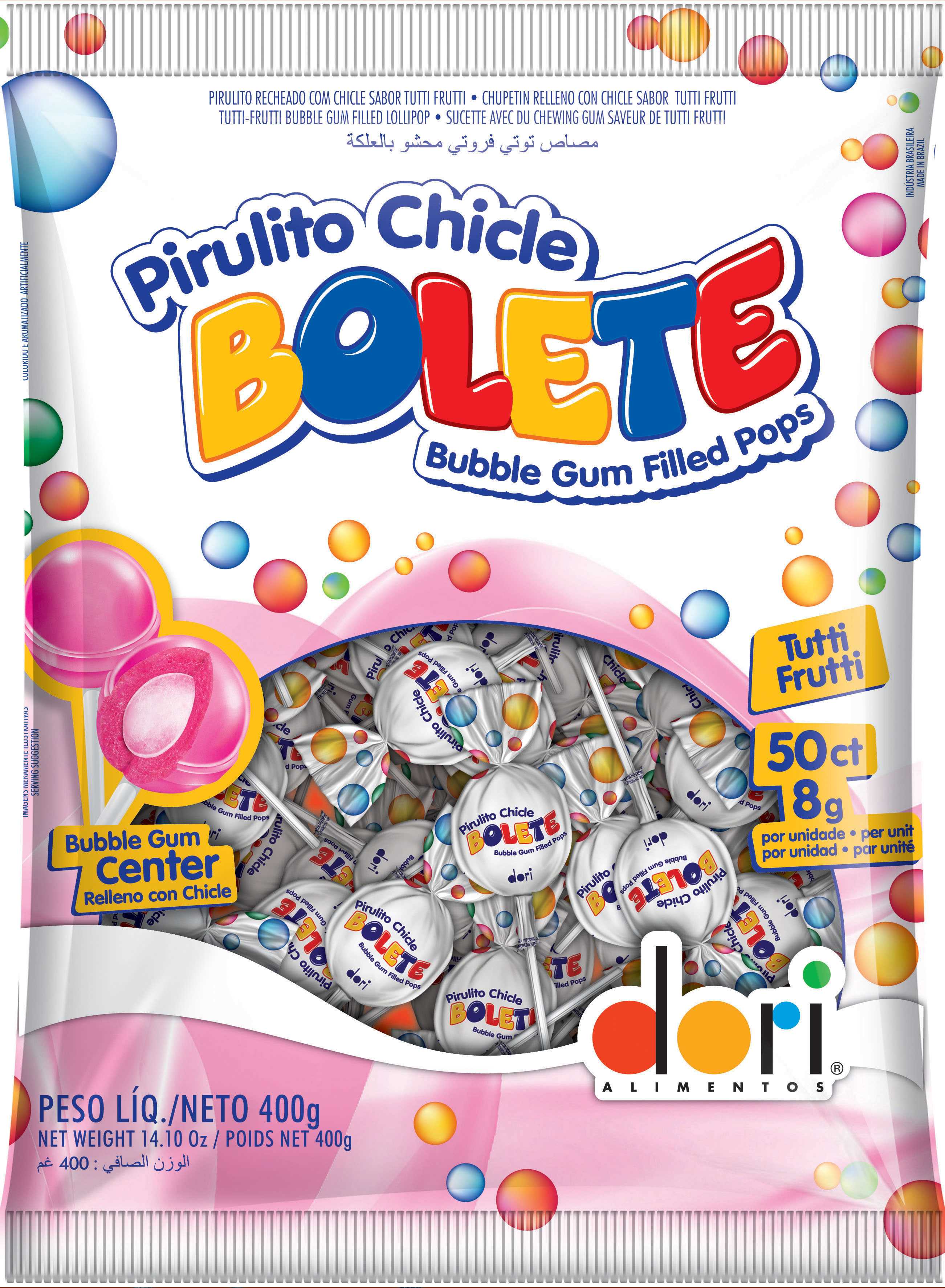 Imagem do produto Pirulito Chicle Bolete Tutti-frutti 400g
