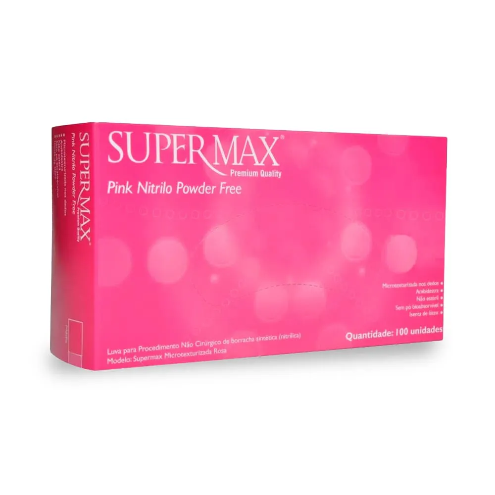 Imagem do produto Luva Nitrilica M Supermax 10X100 - Pink