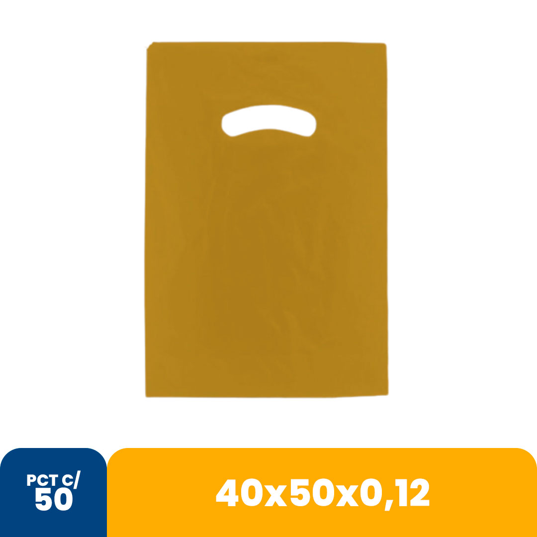 Imagem do produto Sacola Color 40 X50 X0,12 Alca Vazada C/50 - Ouro