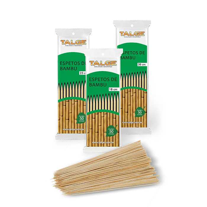 Imagem do produto Espeto Bambu 25cm Talge C/50 Cx/100