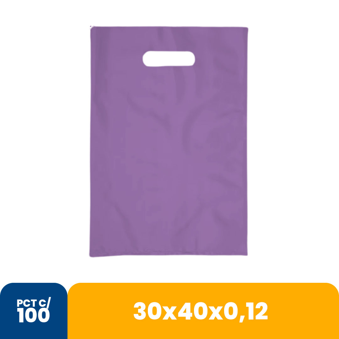 Imagem do produto Sacola Color 30x40x012 Alca Vazada Com 100 - Lilás