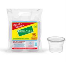 Imagem do produto Kit Pote/Tampa 1000ml 12X25 Rioplas