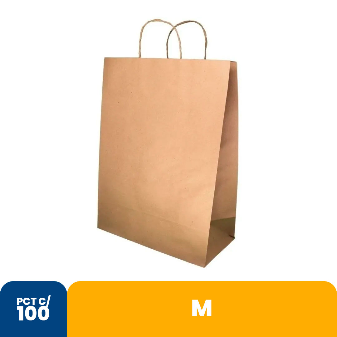 Imagem do produto Sacola Kraft Natural M Com 100 Kambe