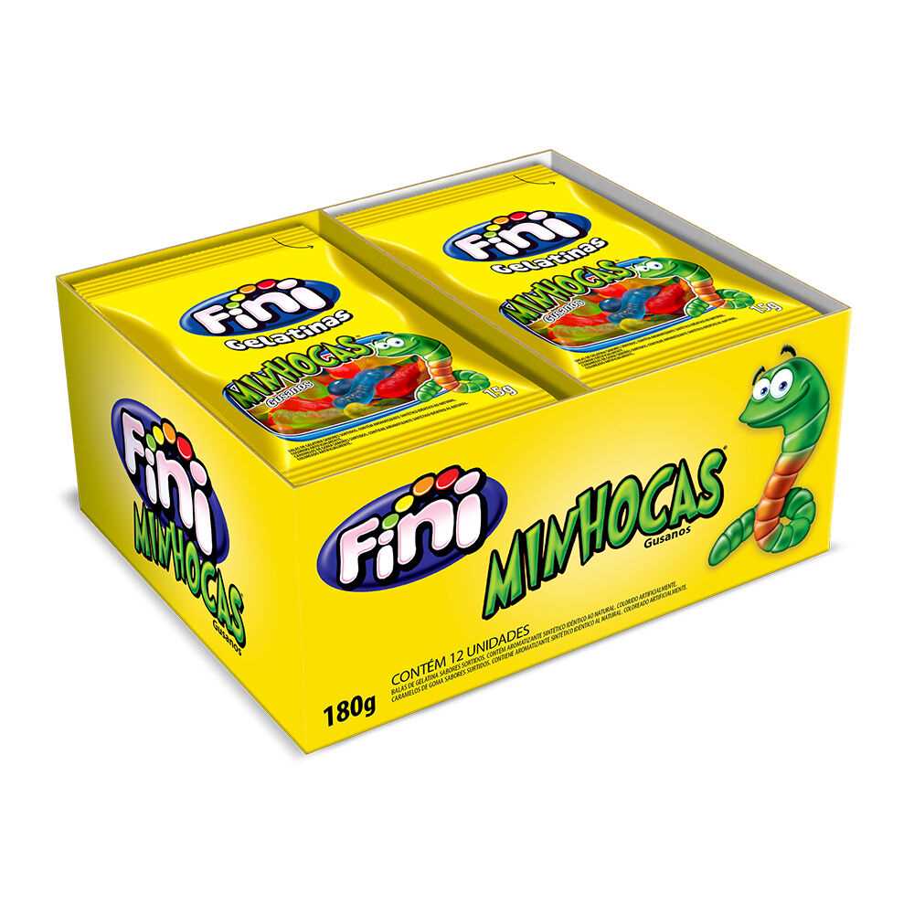 Imagem do produto Bala De Gelatina Fini 15g - Minhoca
