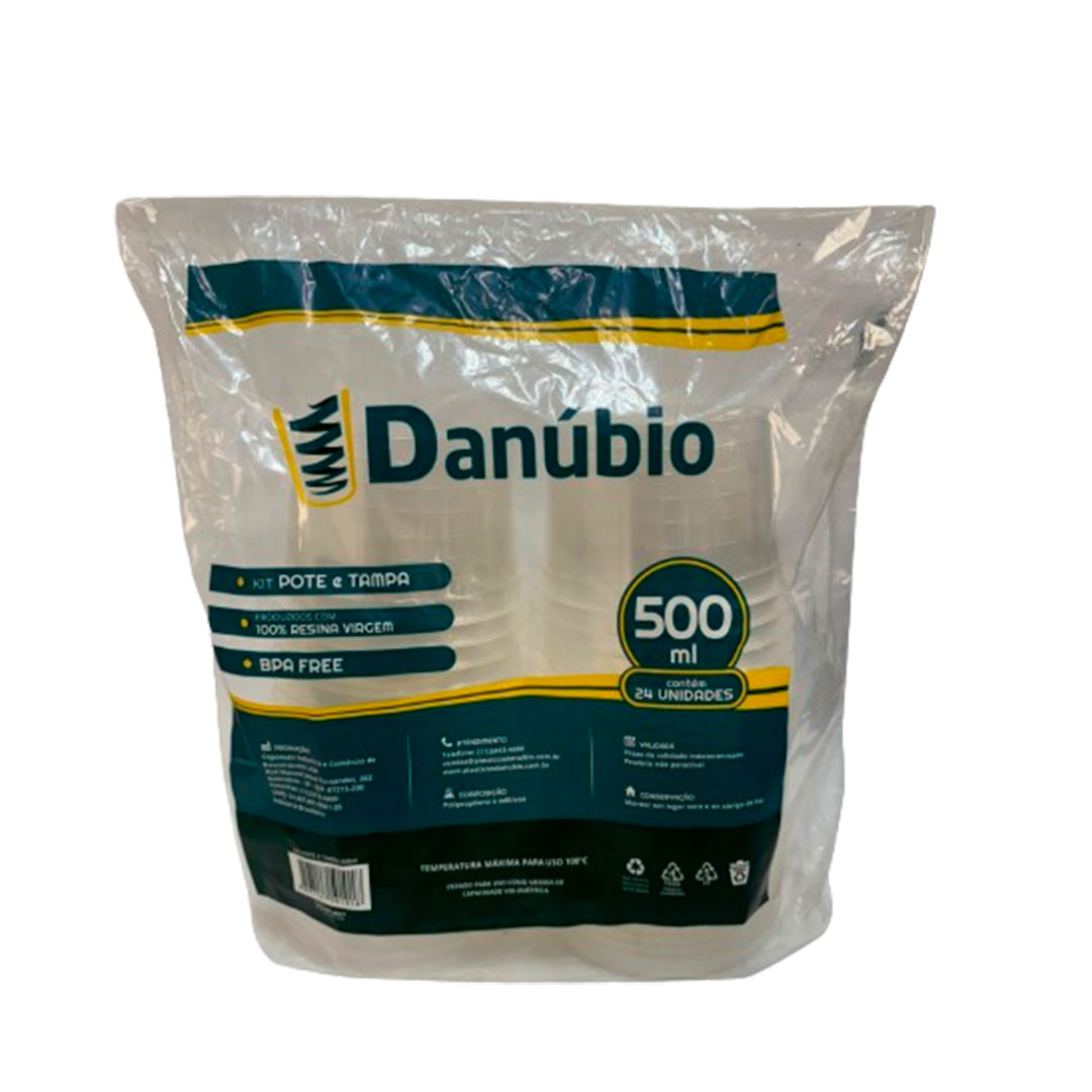 Imagem do produto Kit Pote/sobre-tampa 500 Ml 12x24 Danubio