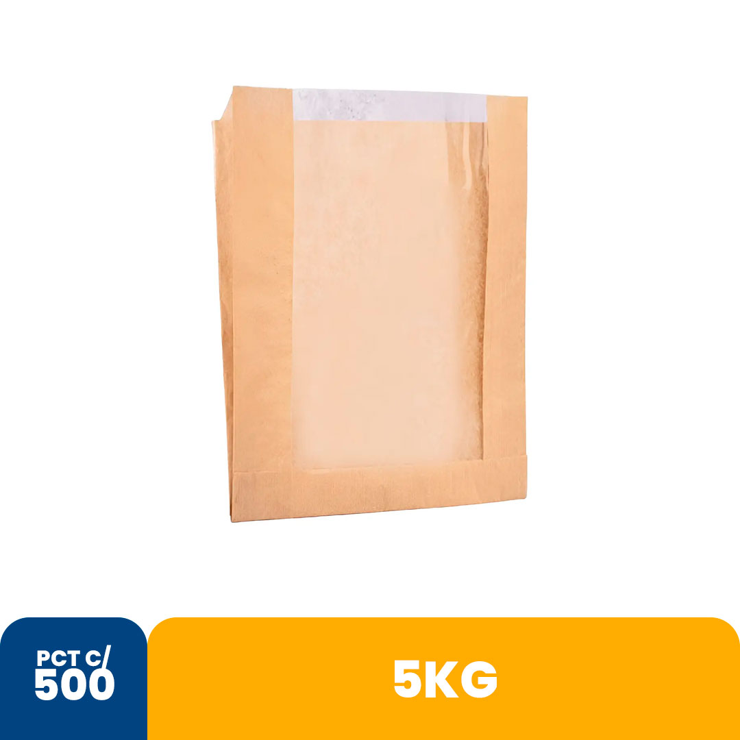 Imagem do produto Saco Papel Kraft C/Visor 5 Kg 500 Un Pluma