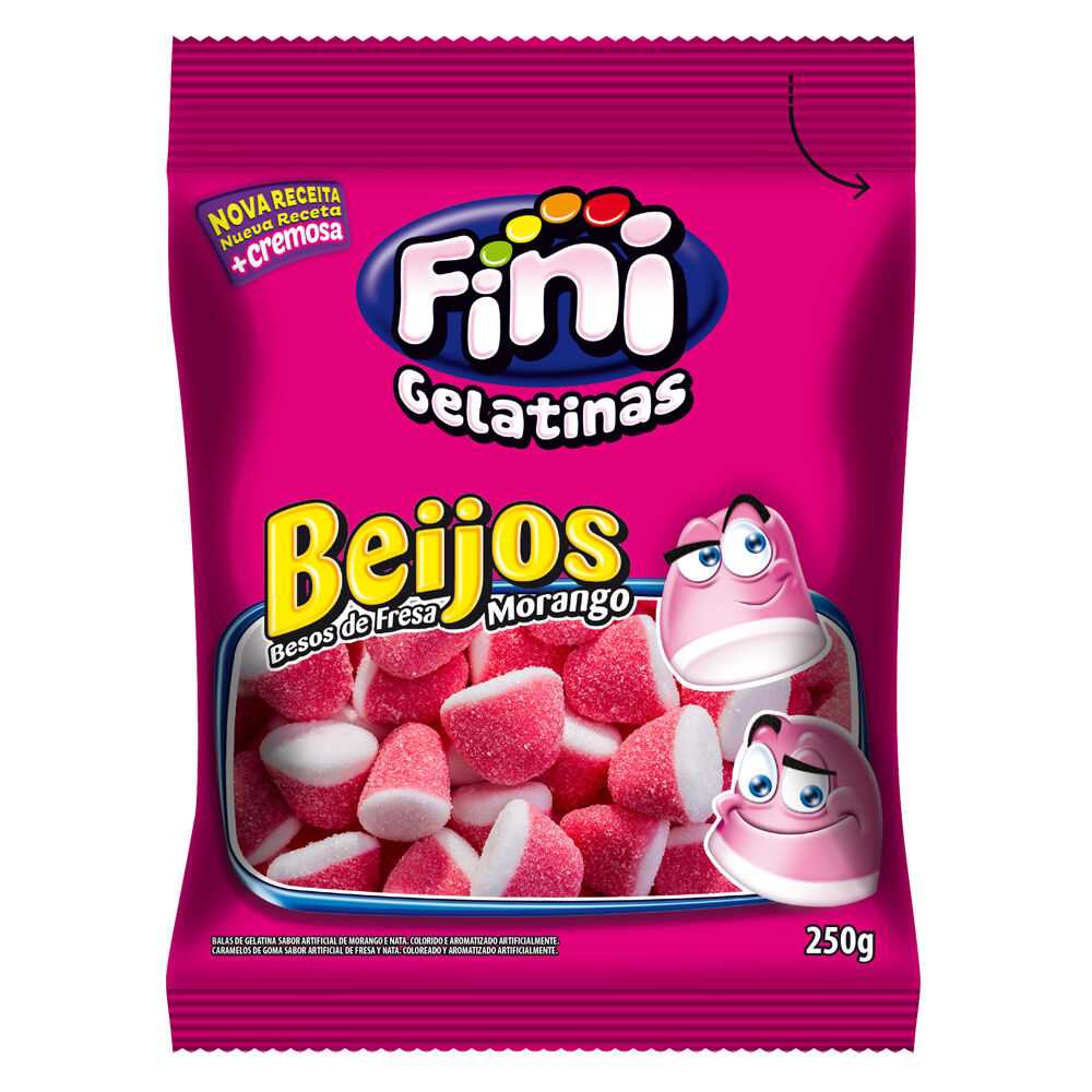 Imagem do produto Bala De Gelatina Fini 250g - Beijo Morango