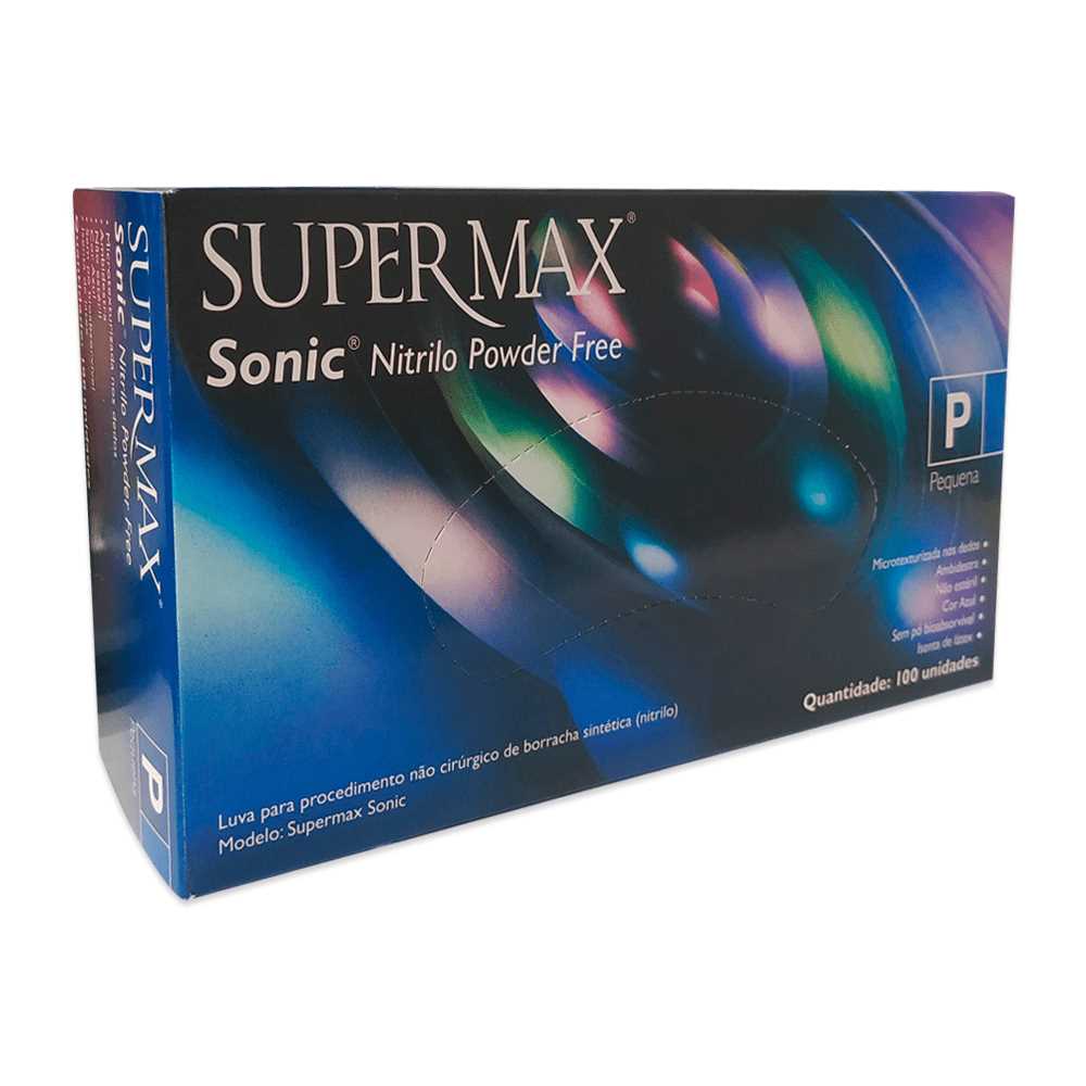 Imagem do produto Luva Nitrilica P Supermax 10x100 - Azul Cobalto
