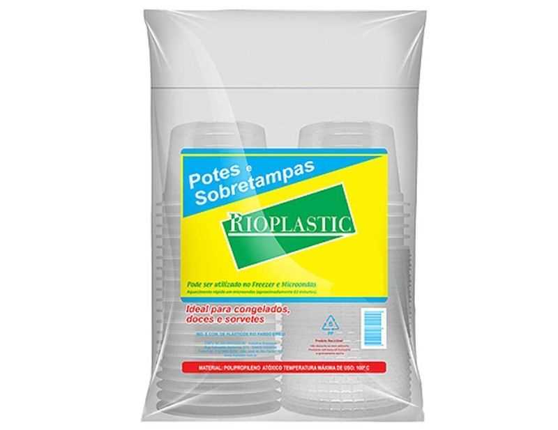 Imagem do produto Kit Pote/Sobre-Tampa 200ml 20X25 Riopla