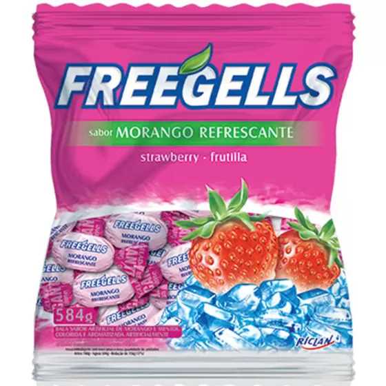 Imagem do produto Bala Dura Freegells 584g - Morango