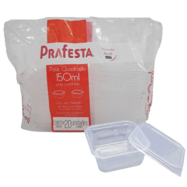 Imagem do produto Pote Quadrado 150ml C/Tampa 15X20 Prafesta