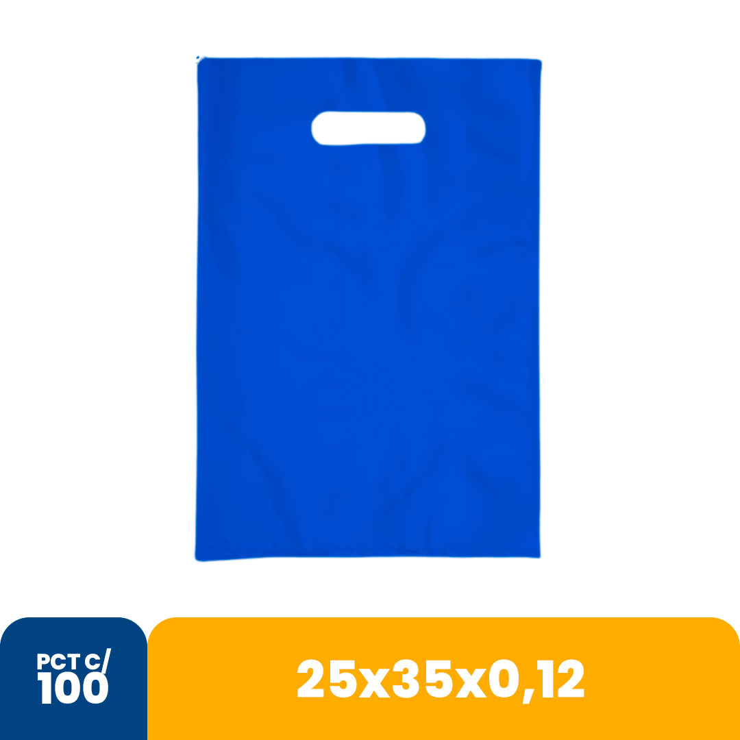 Imagem do produto Sacola Color 25x35x012 Alca Vazada Com 100 - Azul