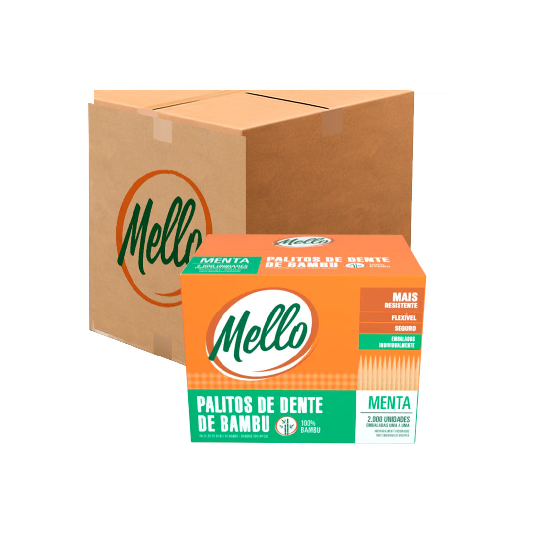 Imagem do produto Palito Dente Bambu Sachê 1A1 C/2000 Mello - Menta