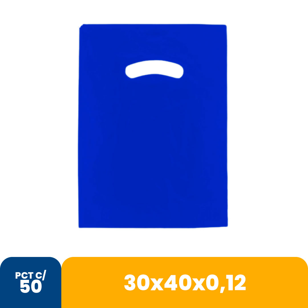 Imagem do produto Sacola Color 30 X40 X0,12 Alca Vazada C/500 - Azul