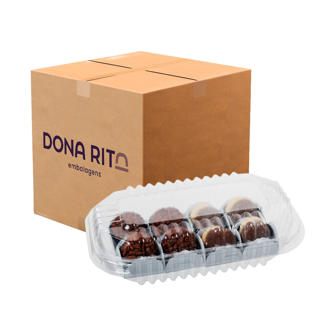 Imagem do produto Da 08 Dona Rita Pote Retangular Caixa Com 100 Unidades
