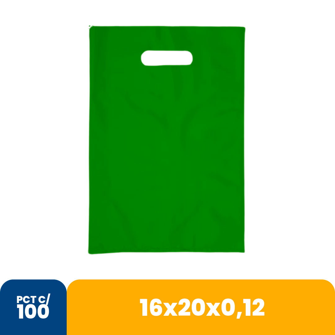 Imagem do produto Sacola Color 16x20x012 Alca Vazada Com 100 - Verde