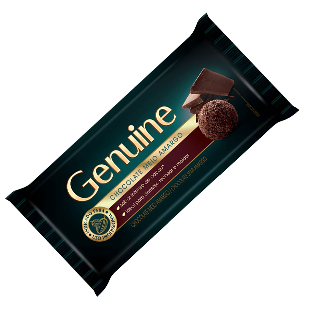 Imagem do produto Chocolate Barra Genuine 1Kg - Meio Amargo