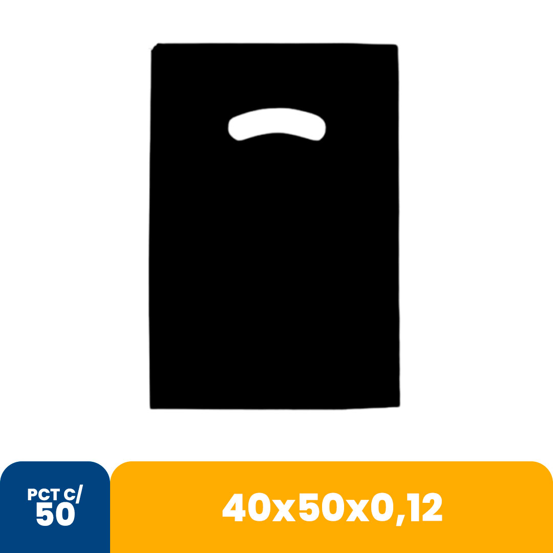 Imagem do produto Sacola Color 40 X50 X0,12 Alca Vazada C/50 - Preta