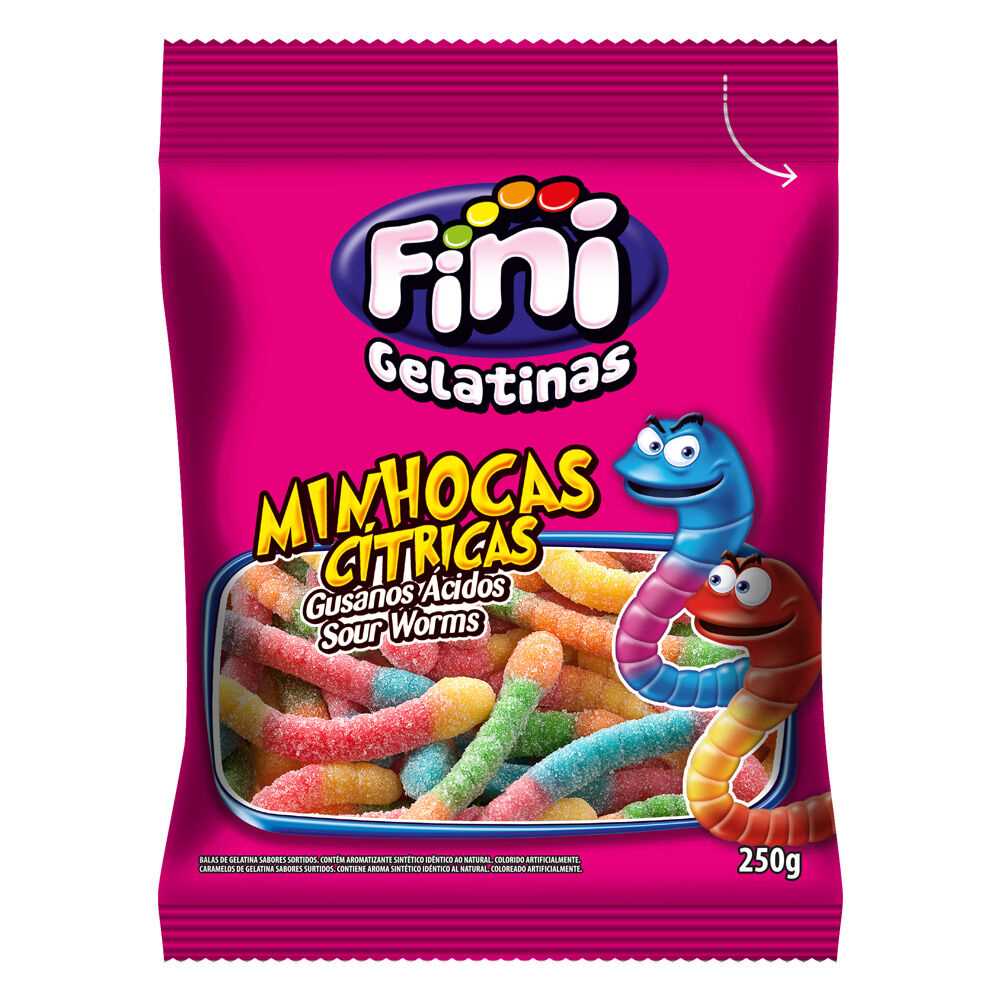 Imagem do produto Bala De Gelatina Fini 250g - Minhoca Cítrica