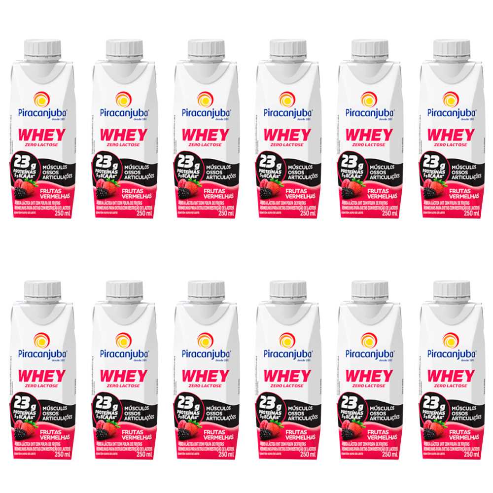 Imagem do produto Bebida Whey S/lactose Piracanjuba 250ml - Frutas Vermelhas
